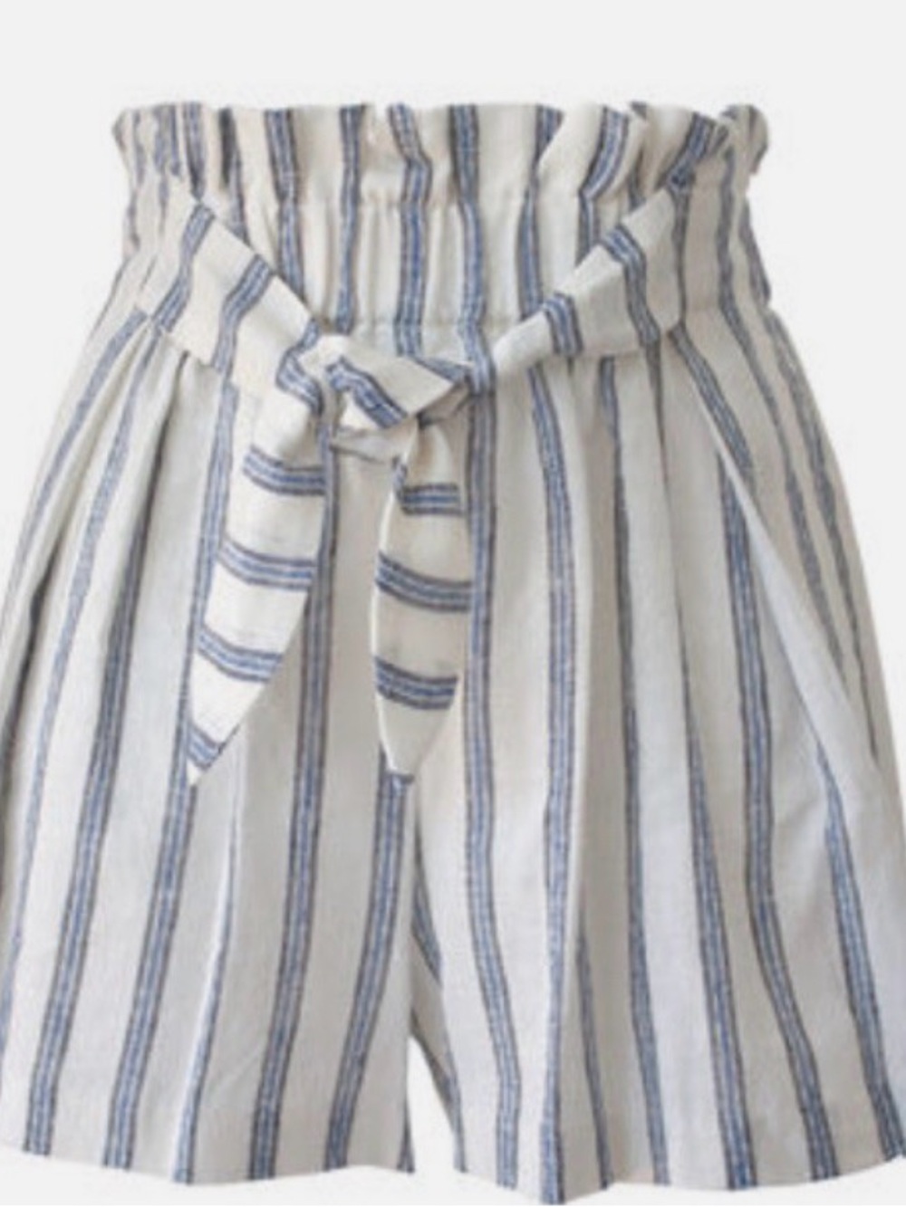 BCBGMaxAzria White and Blue Striped Shorts; never been worn